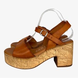 MUSSE & CLOUD 'platform' leather sandals size: 10